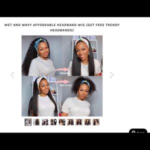 Luvme 18in 1B black headband wig.